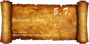 Borcsa Tibor névjegykártya